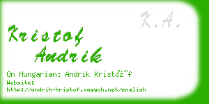 kristof andrik business card